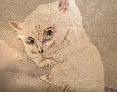 Hilla Rebay Cat Friends Portrait Collage on Paper Guggenheim Museum Founder