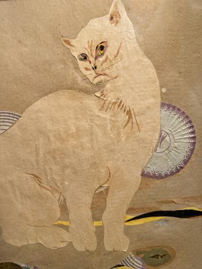 Hilla Rebay Cat Friends Portrait Collage on Paper Guggenheim Museum Founder