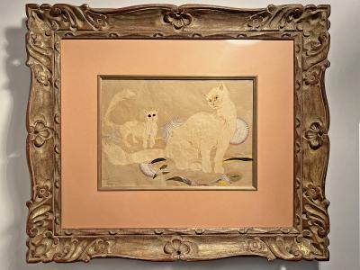 Hilla Rebay Cat Friends Portrait Collage on Paper Guggenheim Museum Founder