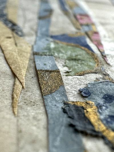 Hilla Rebay Three High Fashion Models in Avant garde Dress Cut Paper Collage