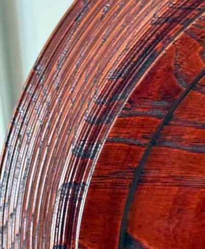 Hirao Chikuka Set of Six Large Lacquered Wood Trays with Ink Paintings by Hirao Chikuka