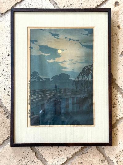 Hiroshi Yoshida Framed Japanese Woodblock Print Yoshida Hiroshi Hirakawa Bridge