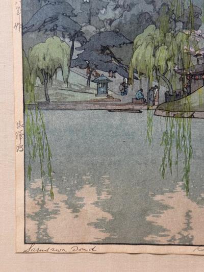 Hiroshi Yoshida Framed Japanese Woodblock Print Yoshida Hiroshi Sarusawa Pond