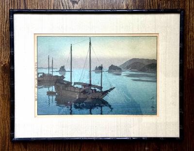 Hiroshi Yoshida Framed Japanese Woodblock Print Yoshida Hiroshi Three Little Islands