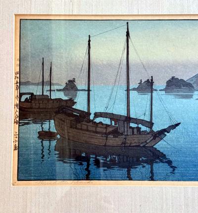 Hiroshi Yoshida Framed Japanese Woodblock Print Yoshida Hiroshi Three Little Islands