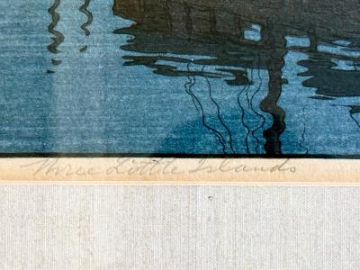 Hiroshi Yoshida Framed Japanese Woodblock Print Yoshida Hiroshi Three Little Islands