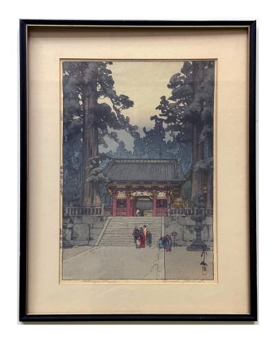 Hiroshi Yoshida Framed Japanese Woodblock Print Yoshida Hiroshi Toshogu Shrine