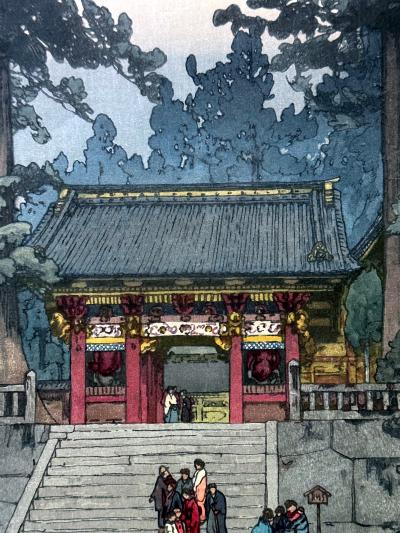 Hiroshi Yoshida Framed Japanese Woodblock Print Yoshida Hiroshi Toshogu Shrine