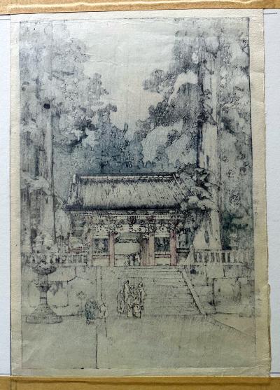 Hiroshi Yoshida Framed Japanese Woodblock Print Yoshida Hiroshi Toshogu Shrine