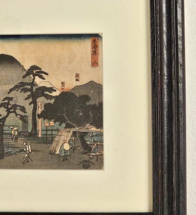 Hiroshige Woodblock Print View of Hiratsuka circa 1850