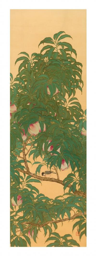Hirota Hyakuh Bird in Peach Tree 1920s