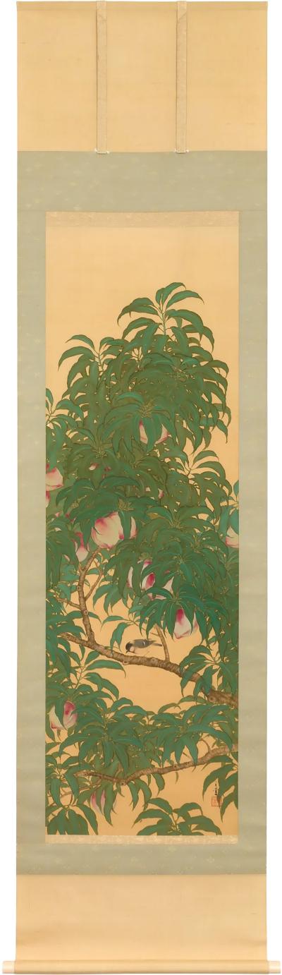 Hirota Hyakuh Bird in Peach Tree 1920s