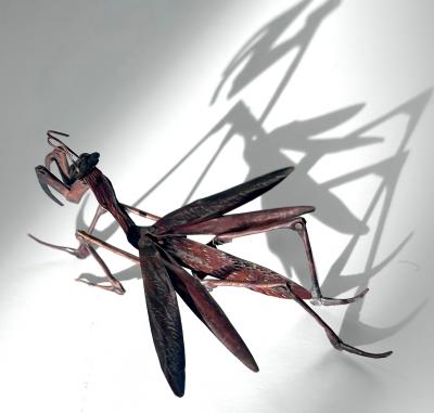Hiroyoshi Myochin Japanese Articulate Praying Mantis Jizai Okimono Myochin Hiroyoshi Meiji