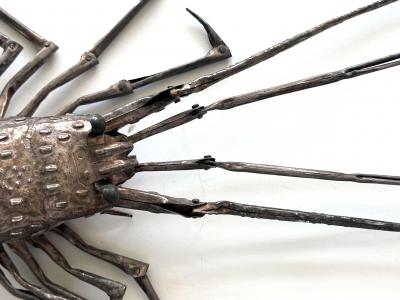 Hiroyoshi Myochin Rare Japanese Articulate Silver Lobster Jizai Okimono Myochin Hiroyoshi Meiji