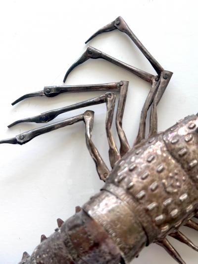 Hiroyoshi Myochin Rare Japanese Articulate Silver Lobster Jizai Okimono Myochin Hiroyoshi Meiji