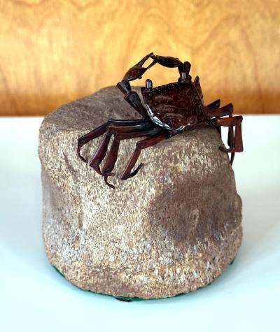 Hiroyoshi Myochin Small Japanese Articulate Crab Jizai Okimono Meiji Period Signed