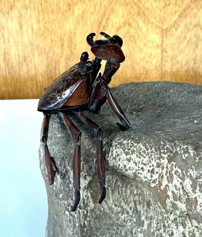 Hiroyoshi Myochin Small Japanese Articulate Crab Jizai Okimono Meiji Period Signed