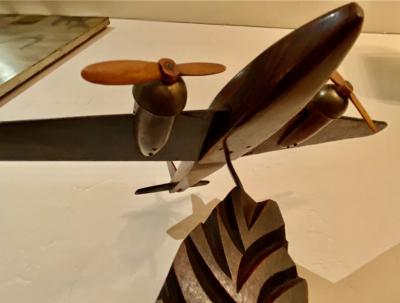 Historic Vintage Wooden Model Airplane Art Deco style