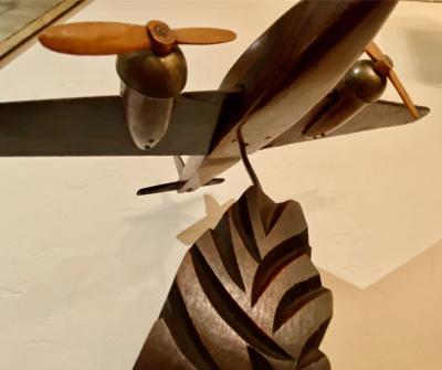 Historic Vintage Wooden Model Airplane Art Deco style