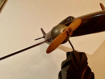 Historic Vintage Wooden Model Airplane Art Deco style