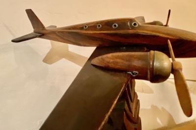 Historic Vintage Wooden Model Airplane Art Deco style