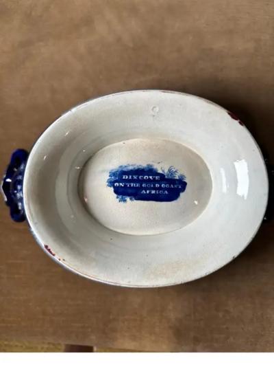 Historical Blue White Staffordshire Soup Tureen Dix Cove 19th Century