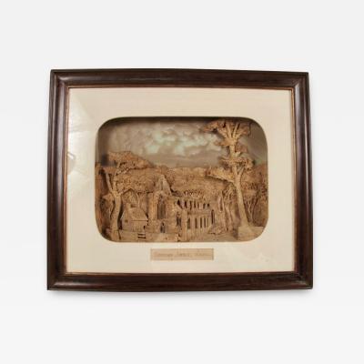 Historical interesting rare cork carving of Tintern Abbey Wales 19th century