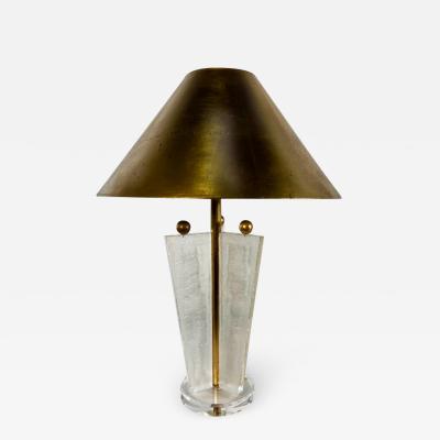 Hivo G Van Teal American Modern Lucite Gold Leaf Table Lamp Gold Leaf Shade Van Teal