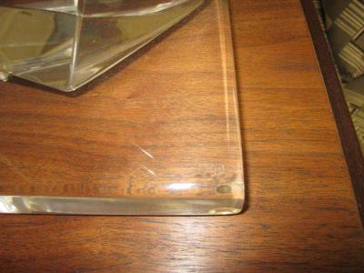 Hivo G Van Teal Stunning Pair of Mid Century Modern Faceted Lucite Lamps Signed by Van Teal