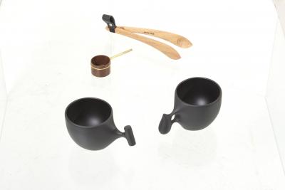Hokuto Sekine Set of Hand Crafted Mugs Coffee Scoop and Tong by Hokuto Sekine Japan 2021