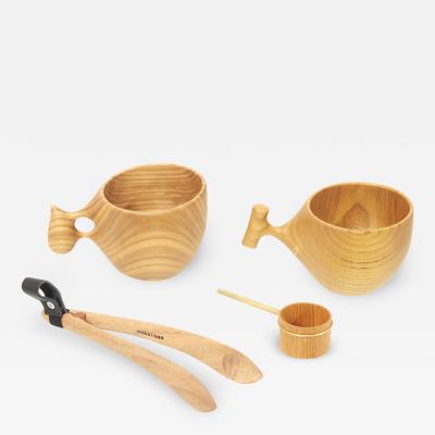 Hokuto Sekine Set of Hand Crafted Mugs Coffee Scoop and Tong by Hokuto Sekine Japan 2021