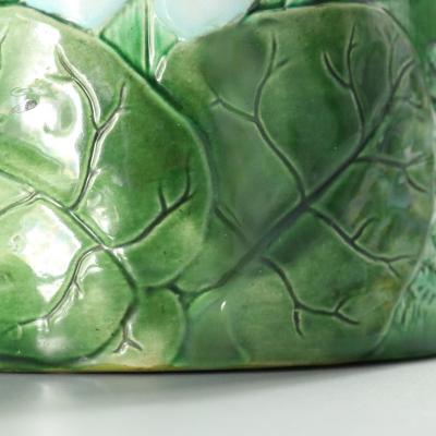 Holdcroft Majolica Pond Lily Cheese Dome And Stand