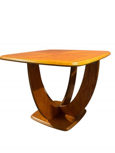 Holger Georg Jensen MODERNIST LIGHT OAK BOOKMATCHED CURVED WOOD TABLES