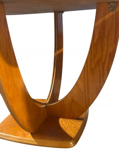 Holger Georg Jensen MODERNIST LIGHT OAK BOOKMATCHED CURVED WOOD TABLES