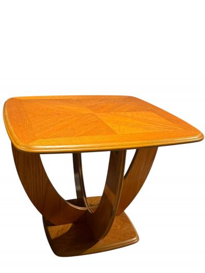 Holger Georg Jensen MODERNIST LIGHT OAK BOOKMATCHED CURVED WOOD TABLES