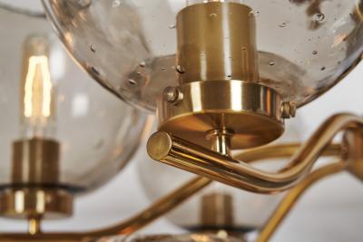 Holger Johansson Holger Johansson Chandeliers with 12 Smoked Glass Shades Sweden 1970s