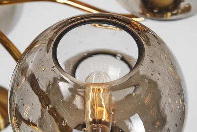 Holger Johansson Holger Johansson Chandeliers with 12 Smoked Glass Shades Sweden 1970s
