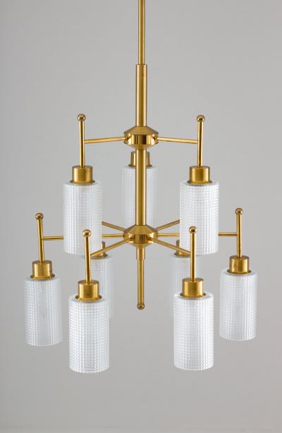Holger Johansson Swedish Chandeliers in Brass and Glass by Holger Johansson