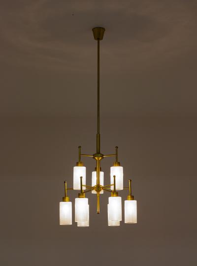 Holger Johansson Swedish Chandeliers in Brass and Glass by Holger Johansson