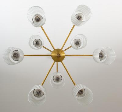 Holger Johansson Swedish Chandeliers in Brass and Glass by Holger Johansson