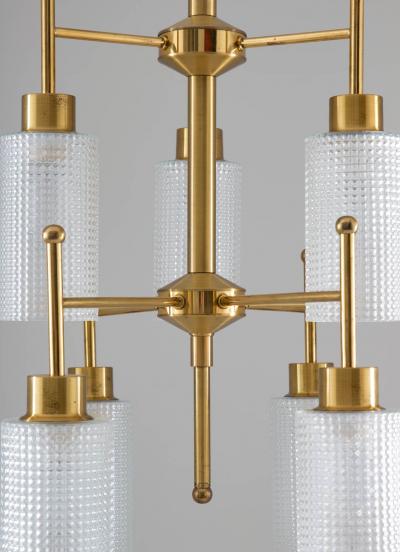 Holger Johansson Swedish Chandeliers in Brass and Glass by Holger Johansson