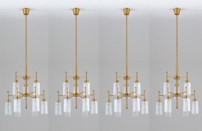 Holger Johansson Swedish Chandeliers in Brass and Glass by Holger Johansson
