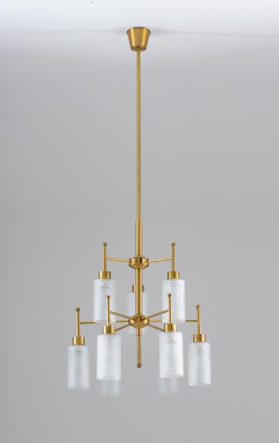 Holger Johansson Swedish Chandeliers in Brass and Glass by Holger Johansson