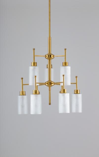 Holger Johansson Swedish Chandeliers in Brass and Glass by Holger Johansson