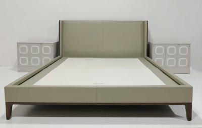 Holly Hunt Holly Hunt Cal King Spencer Bed in Leather and Walnut