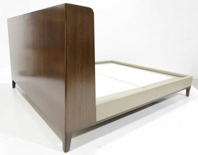 Holly Hunt Holly Hunt Cal King Spencer Bed in Leather and Walnut