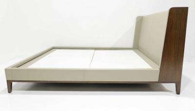 Holly Hunt Holly Hunt Cal King Spencer Bed in Leather and Walnut