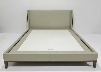 Holly Hunt Holly Hunt Cal King Spencer Bed in Leather and Walnut