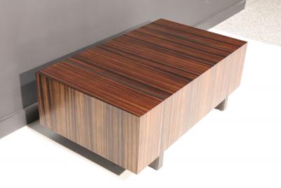 Holly Hunt Holly Hunt Zebrawood and Bronze Cocktail Table