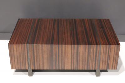 Holly Hunt Holly Hunt Zebrawood and Bronze Cocktail Table